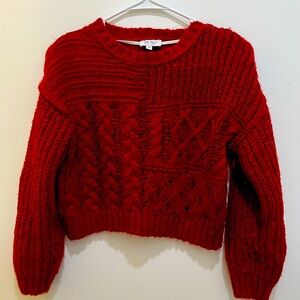 True craft red knitted sweater
